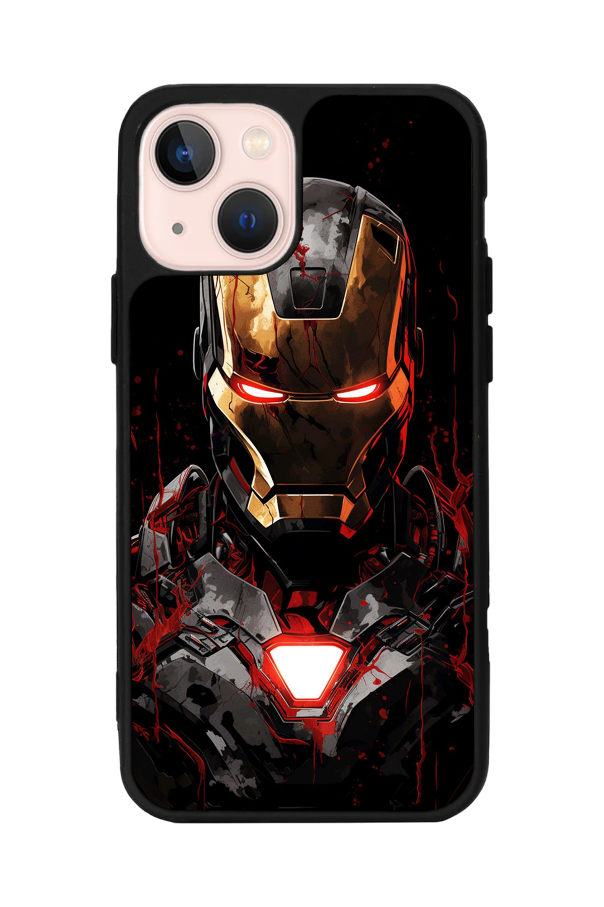 iPhone 14 Plus Uyumlu  Iron Man ( Demir Adam ) Tasarımlı Glossy Premium Kılıf