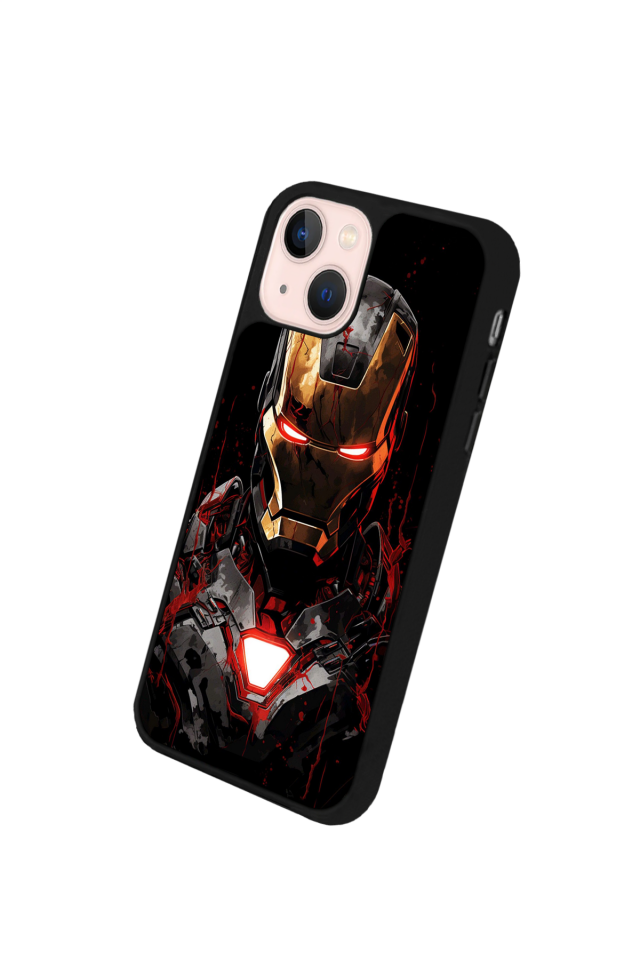 iPhone 14 Plus Uyumlu  Iron Man ( Demir Adam ) Tasarımlı Glossy Premium Kılıf