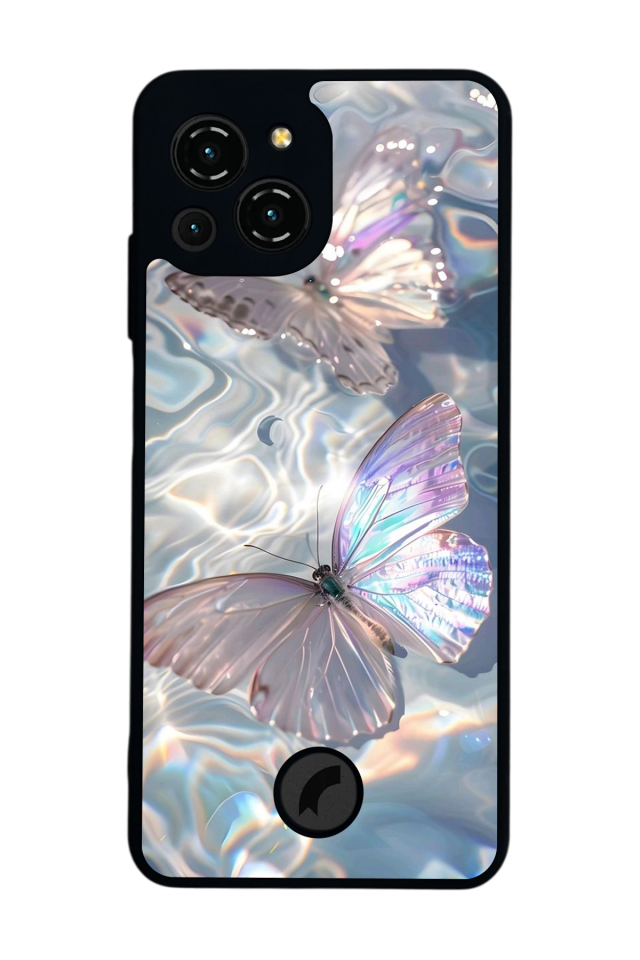 Reeder S23 Pro Max Uyumlu Kelebek Tasarımlı Glossy Premium Kılıf