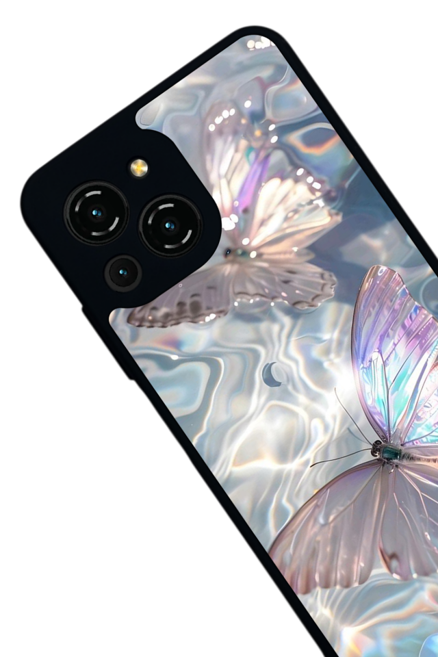 Reeder S23 Pro Max Uyumlu Kelebek Tasarımlı Glossy Premium Kılıf