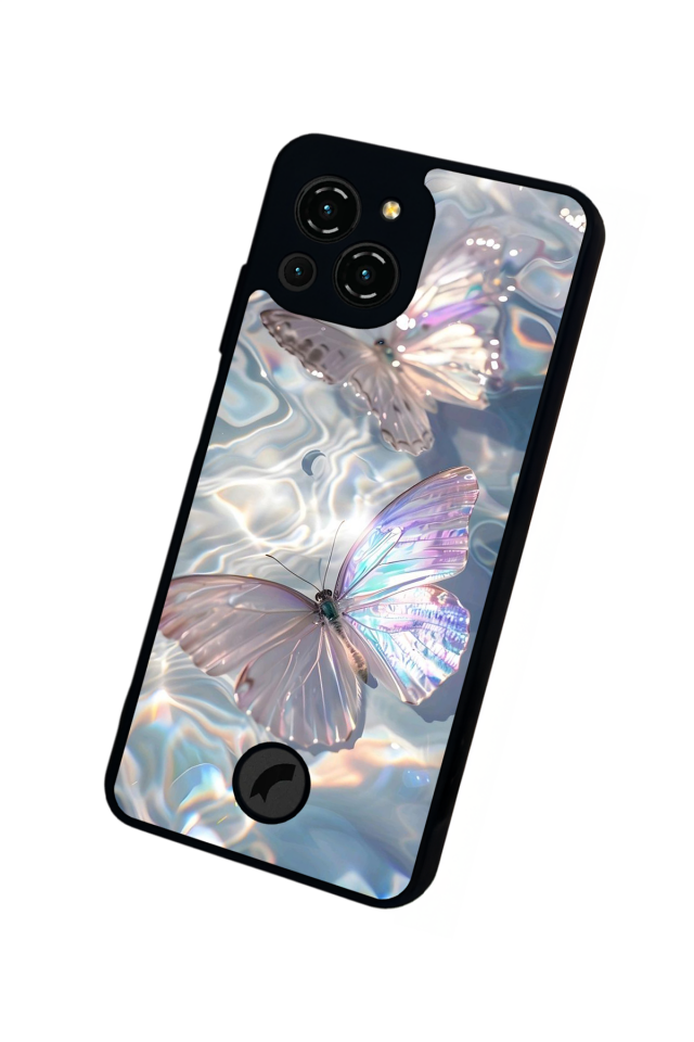 Reeder S23 Pro Max Uyumlu Kelebek Tasarımlı Glossy Premium Kılıf