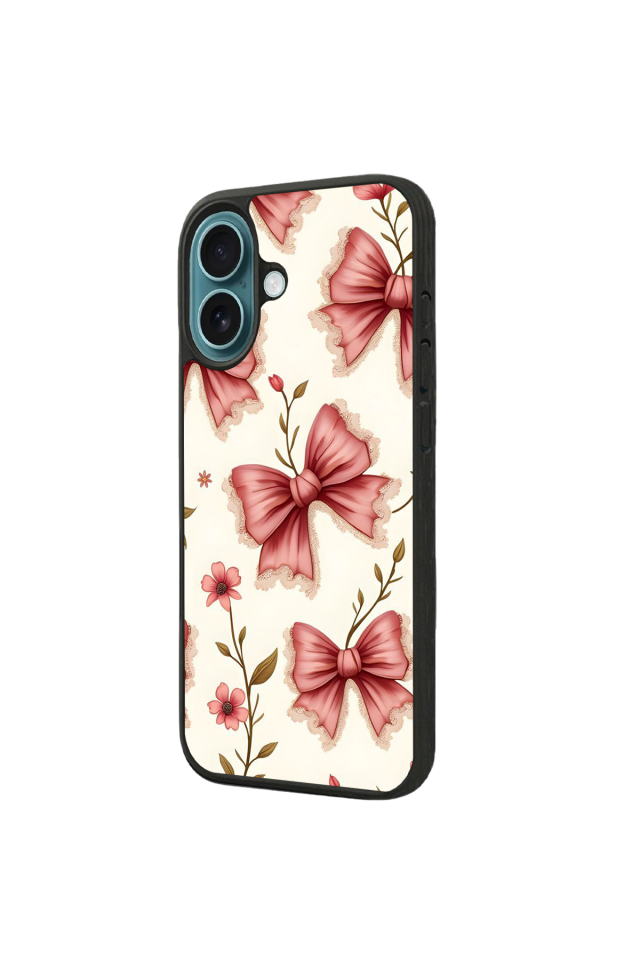 iPhone 16 Plus Uyumlu Kurdele Tasarımlı Glossy Premium Kılıf