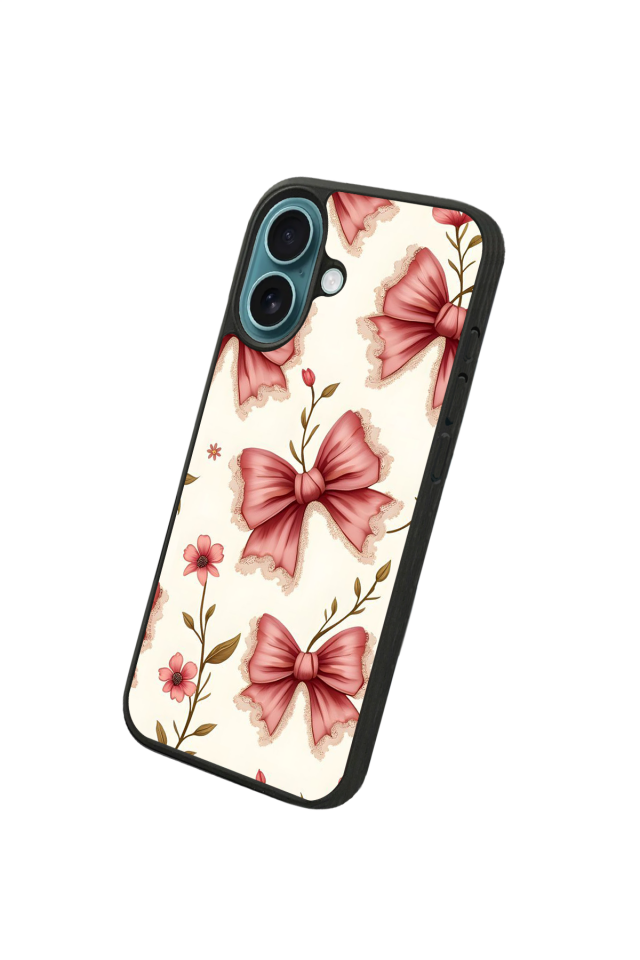 iPhone 16 Plus Uyumlu Kurdele Tasarımlı Glossy Premium Kılıf