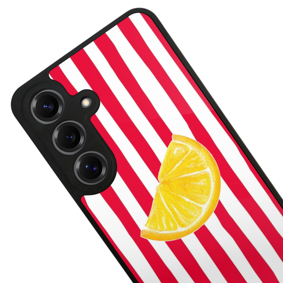 Samsung Galaxy S25 Uyumlu Limon Tasarımlı Glossy Premium Kılıf