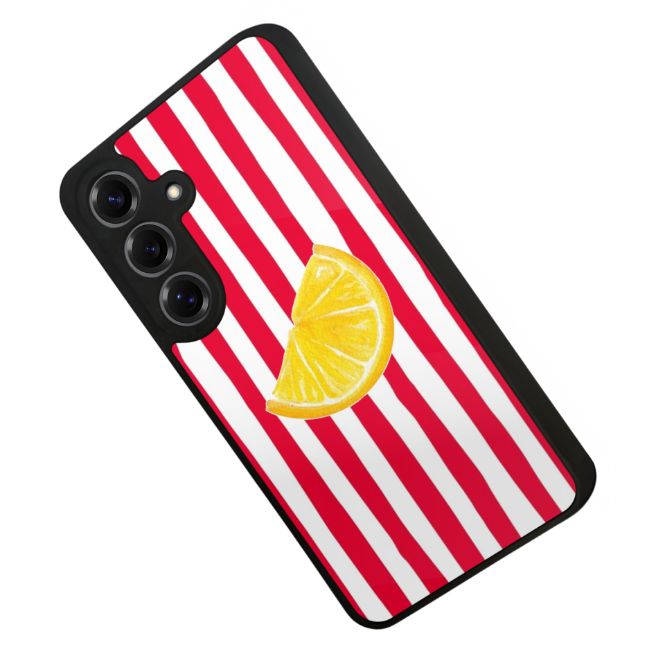 Samsung Galaxy S25 Uyumlu Limon Tasarımlı Glossy Premium Kılıf