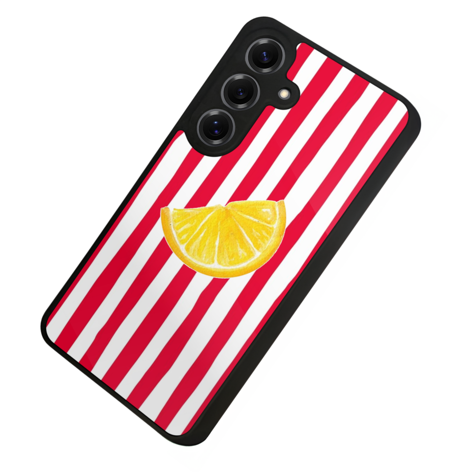 Samsung Galaxy S25 Uyumlu Limon Tasarımlı Glossy Premium Kılıf