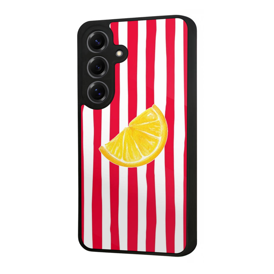 Samsung Galaxy S25 Uyumlu Limon Tasarımlı Glossy Premium Kılıf