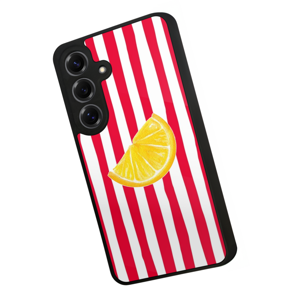 Samsung Galaxy S25 Uyumlu Limon Tasarımlı Glossy Premium Kılıf