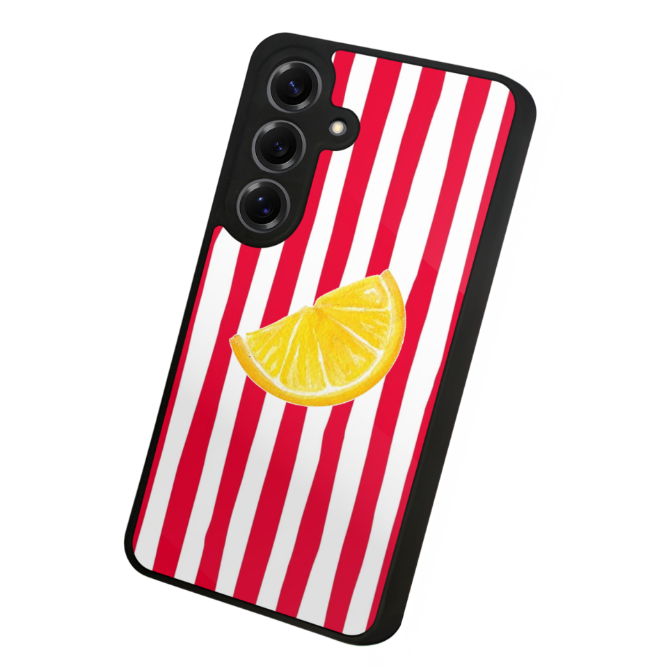 Samsung Galaxy S25 Uyumlu Limon Tasarımlı Glossy Premium Kılıf