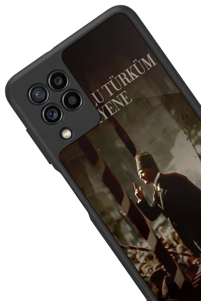 Samsung Galaxy M32 Uyumlu Mustafa Kemal Ataturk Tasarımlı Glossy Premium Kılıf