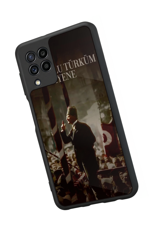 Samsung Galaxy M32 Uyumlu Mustafa Kemal Ataturk Tasarımlı Glossy Premium Kılıf
