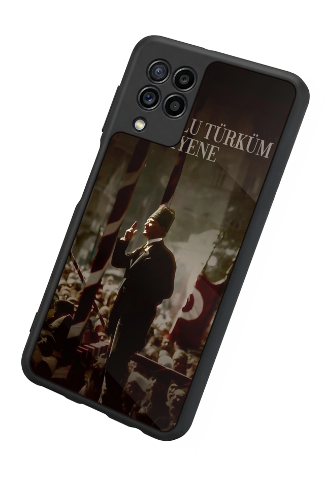 Samsung Galaxy M32 Uyumlu Mustafa Kemal Ataturk Tasarımlı Glossy Premium Kılıf