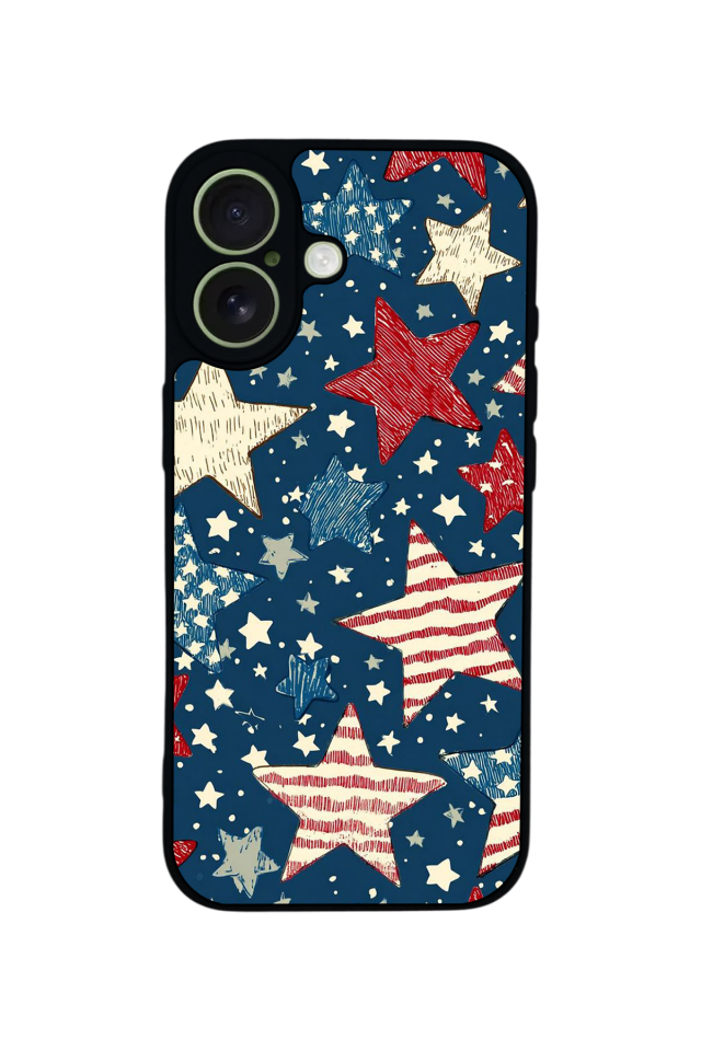 iPhone 17 Uyumlu Retro Yildizlar Tasarımlı Glossy Premium Kılıf