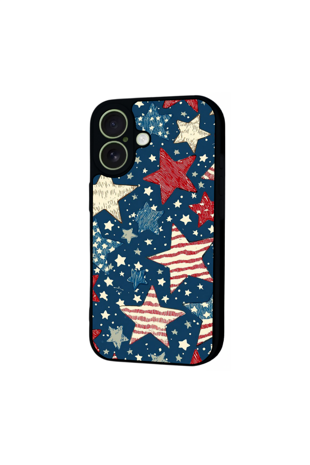 iPhone 17 Uyumlu Retro Yildizlar Tasarımlı Glossy Premium Kılıf