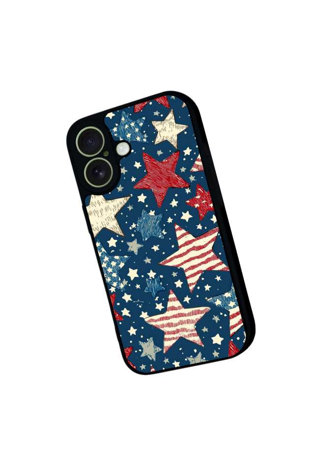 iPhone 17 Uyumlu Retro Yildizlar Tasarımlı Glossy Premium Kılıf