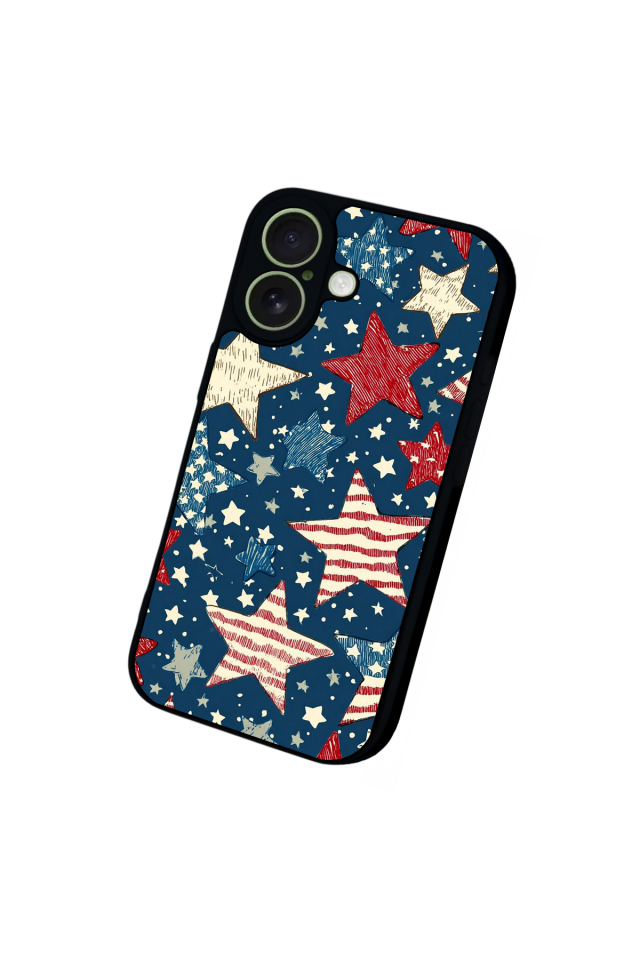 iPhone 17 Uyumlu Retro Yildizlar Tasarımlı Glossy Premium Kılıf