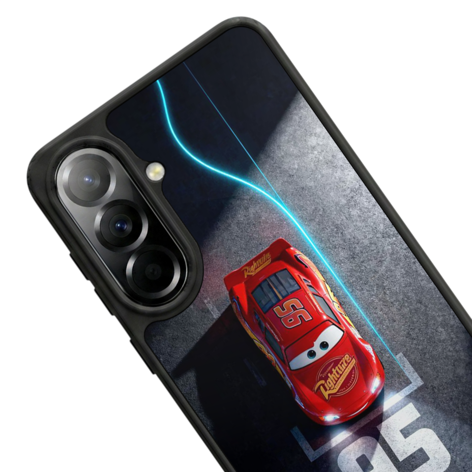 Samsung Galaxy A37 Uyumlu Şimsek McQueen Tasarımlı Glossy Premium Kılıf