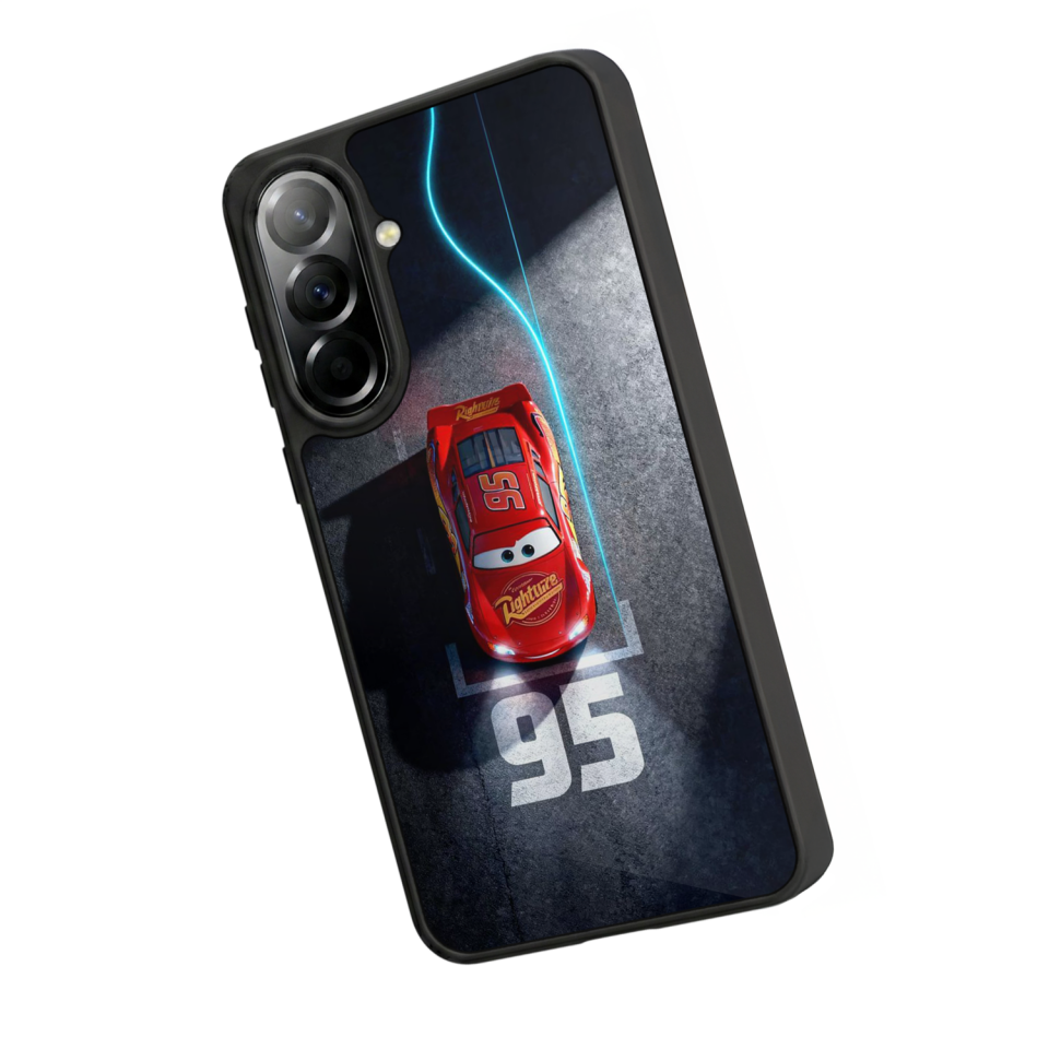 Samsung Galaxy A37 Uyumlu Şimsek McQueen Tasarımlı Glossy Premium Kılıf
