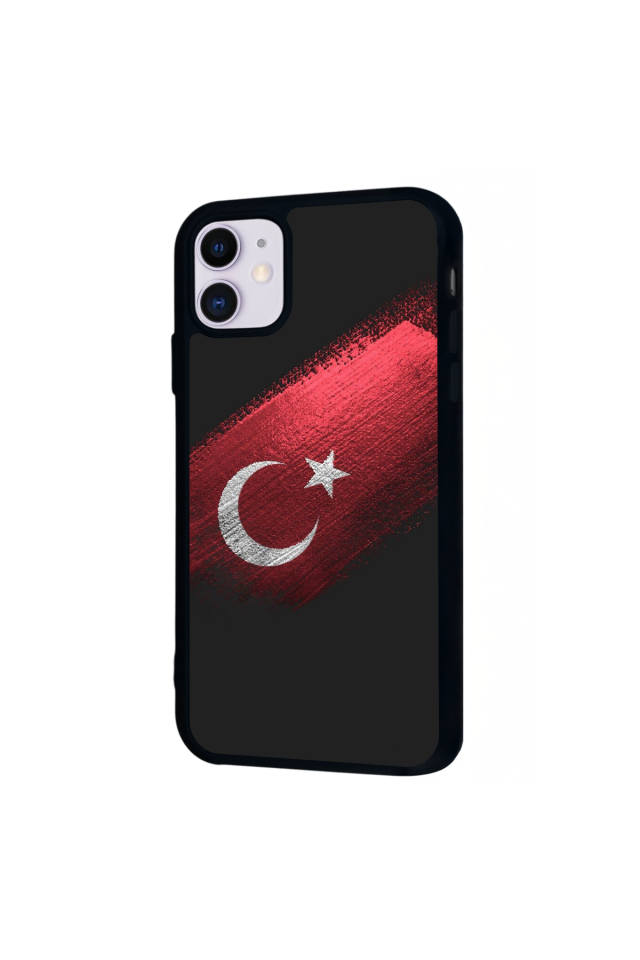 iPhone 11 Uyumlu Türk Bayragi Tasarımlı Glossy Premium Kılıf