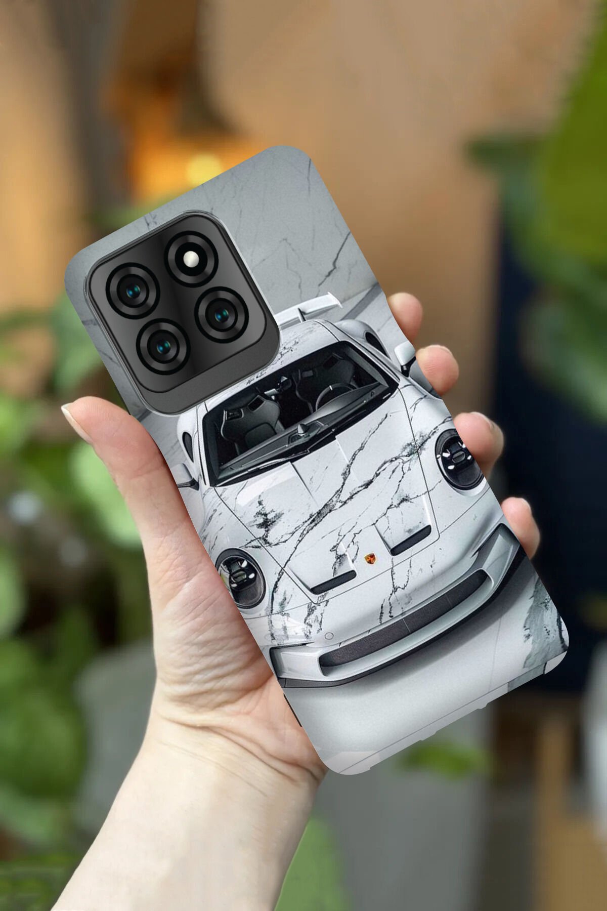 Reeder S71 Uyumlu Kamera Korumalı Porsche Araba Desenli HD Baskılı Silikon Kılıf