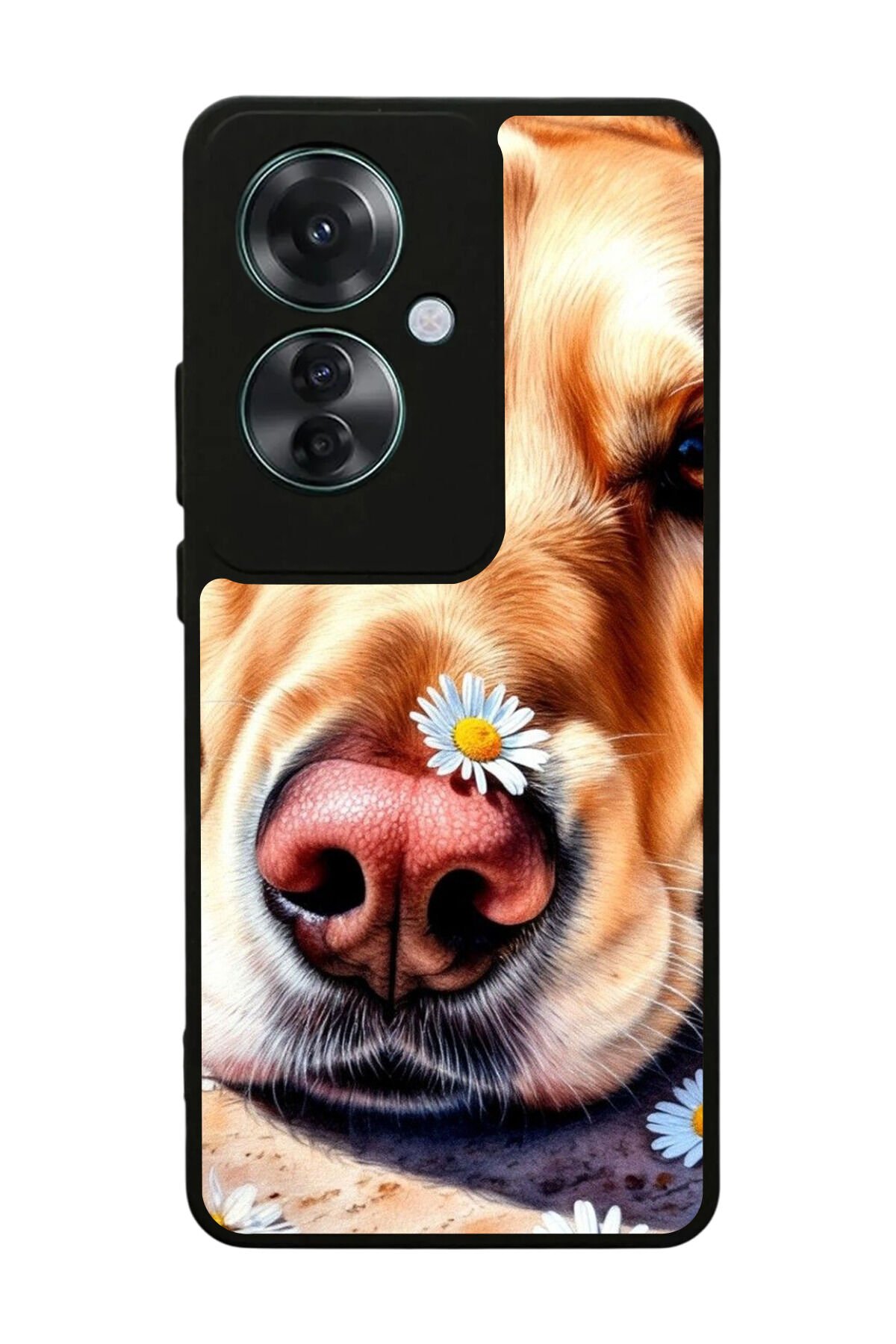 Oppo Reno 11F Uyumlu Golden Kopek Tasarımlı Glossy Premium Kılıf