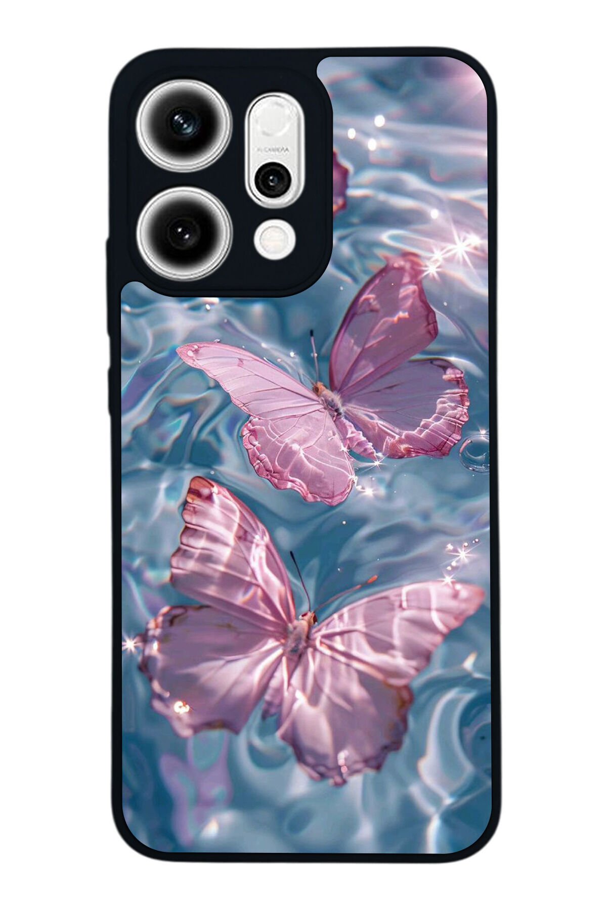 Oppo Reno 14 Uyumlu Kelebek Tasarımlı Glossy Premium Kılıf