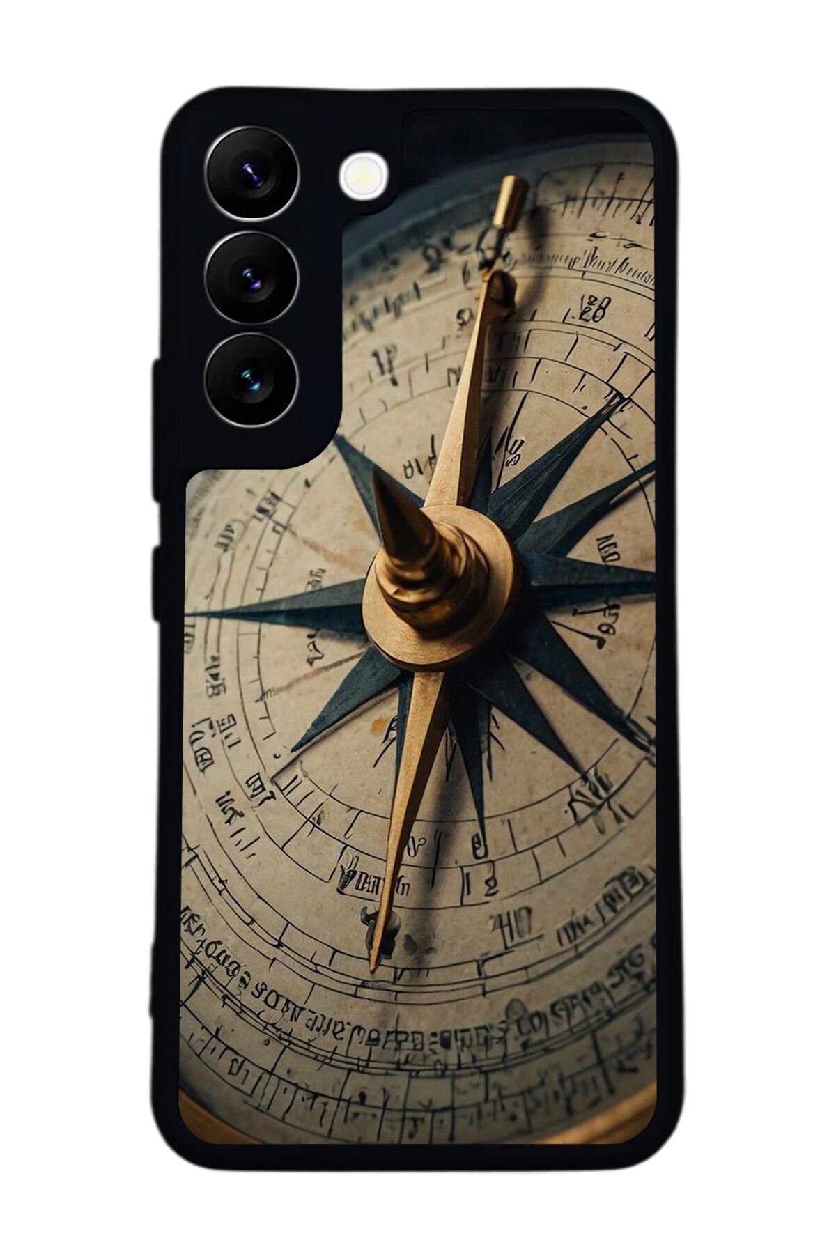 Samsung Galaxy S22 Uyumlu Pusula Tasarımlı Glossy Premium Kılıf