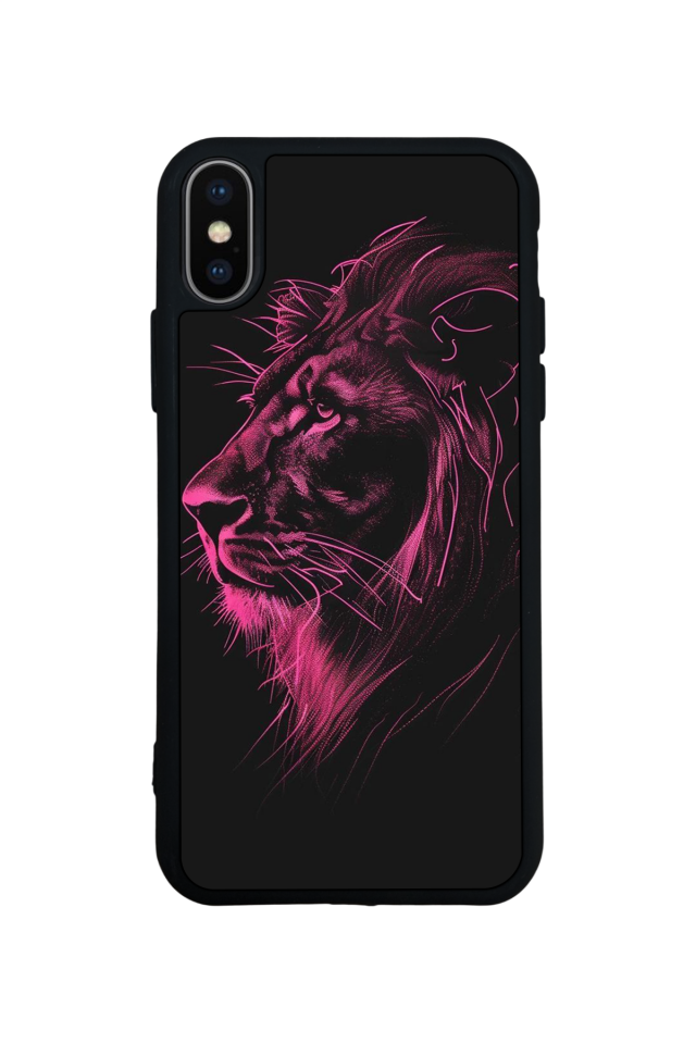 iPhone X/ XS Uyumlu Aslan Tasarımlı Glossy Premium Kılıf