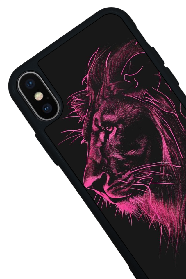 iPhone X/ XS Uyumlu Aslan Tasarımlı Glossy Premium Kılıf