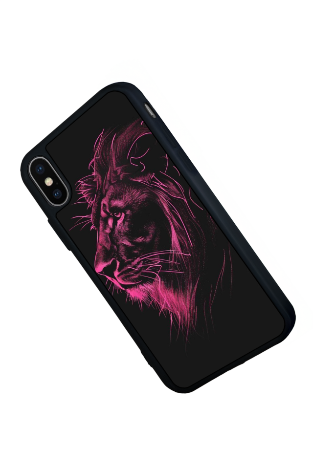 iPhone X/ XS Uyumlu Aslan Tasarımlı Glossy Premium Kılıf