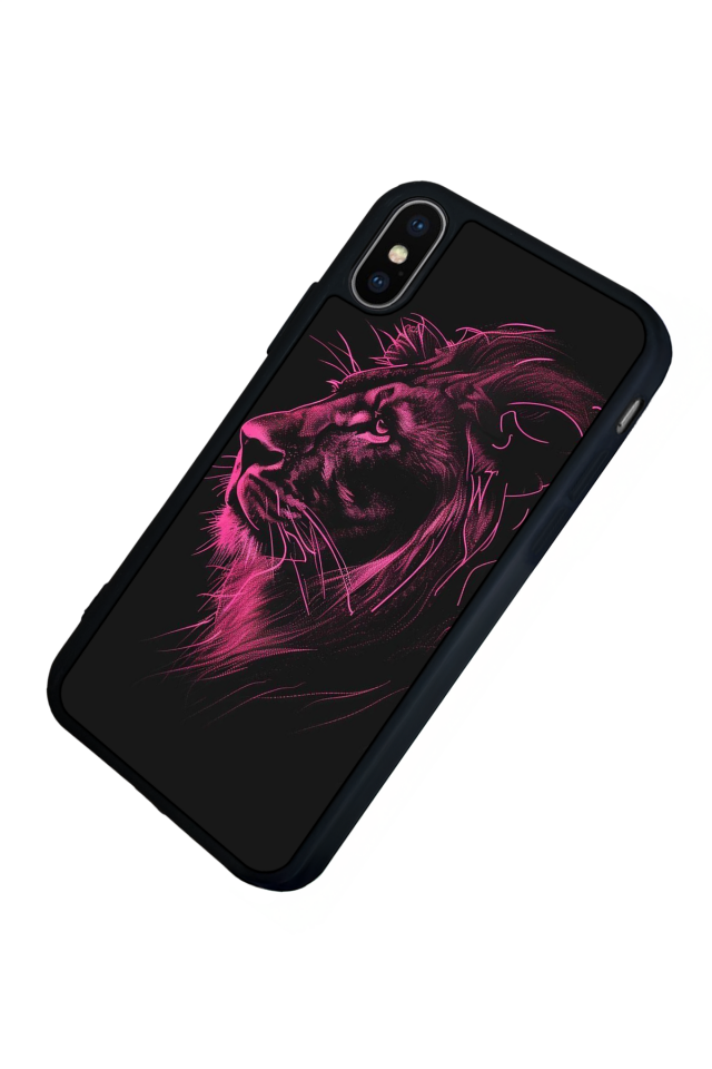 iPhone X/ XS Uyumlu Aslan Tasarımlı Glossy Premium Kılıf