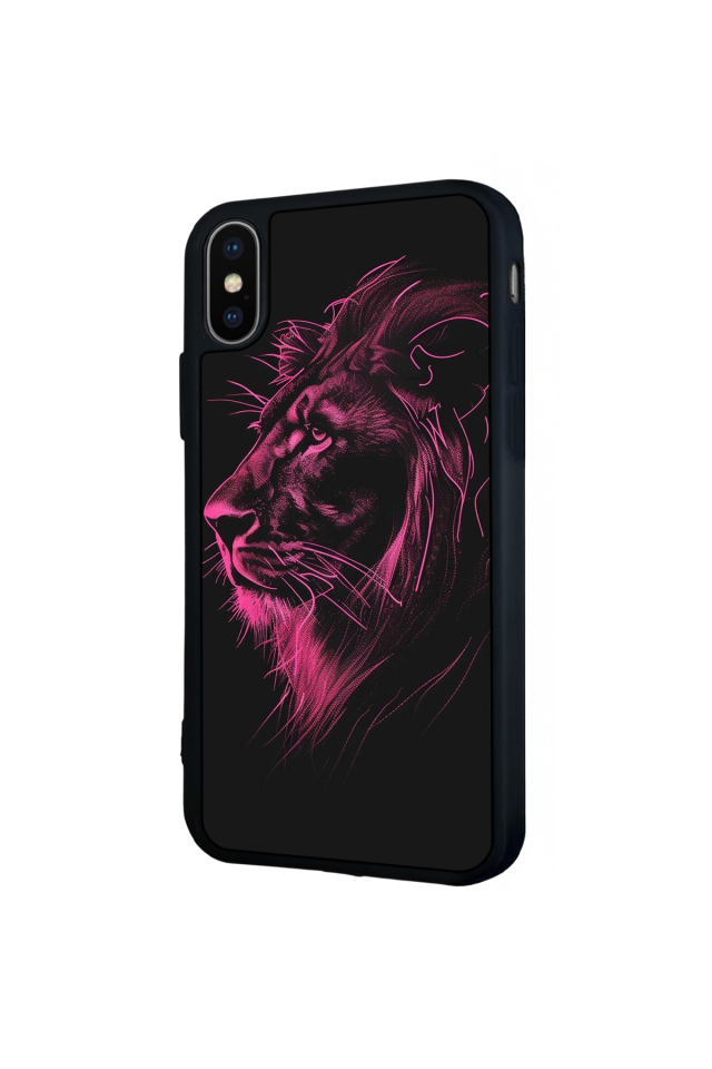 iPhone X/ XS Uyumlu Aslan Tasarımlı Glossy Premium Kılıf