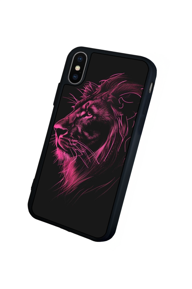 iPhone X/ XS Uyumlu Aslan Tasarımlı Glossy Premium Kılıf