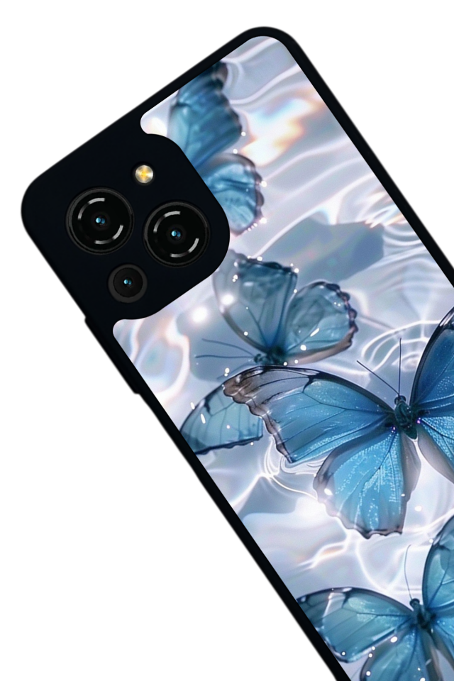 Reeder S23 Pro Max Uyumlu Kelebek Tasarımlı Glossy Premium Kılıf