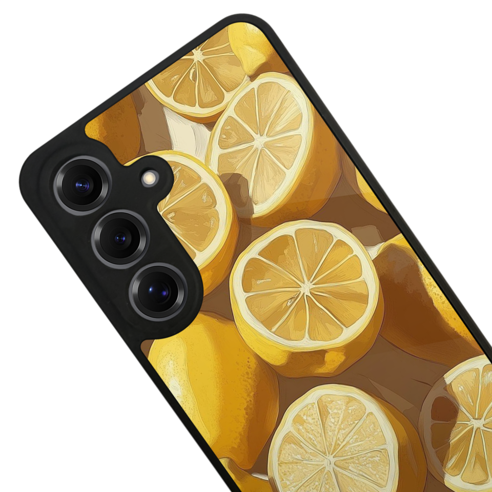 Samsung Galaxy S25 Uyumlu Limon Tasarımlı Glossy Premium Kılıf