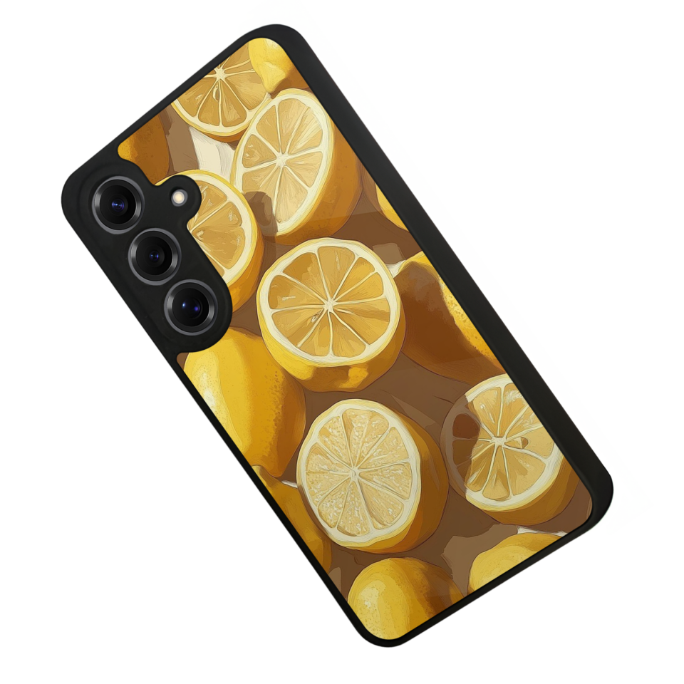 Samsung Galaxy S25 Uyumlu Limon Tasarımlı Glossy Premium Kılıf