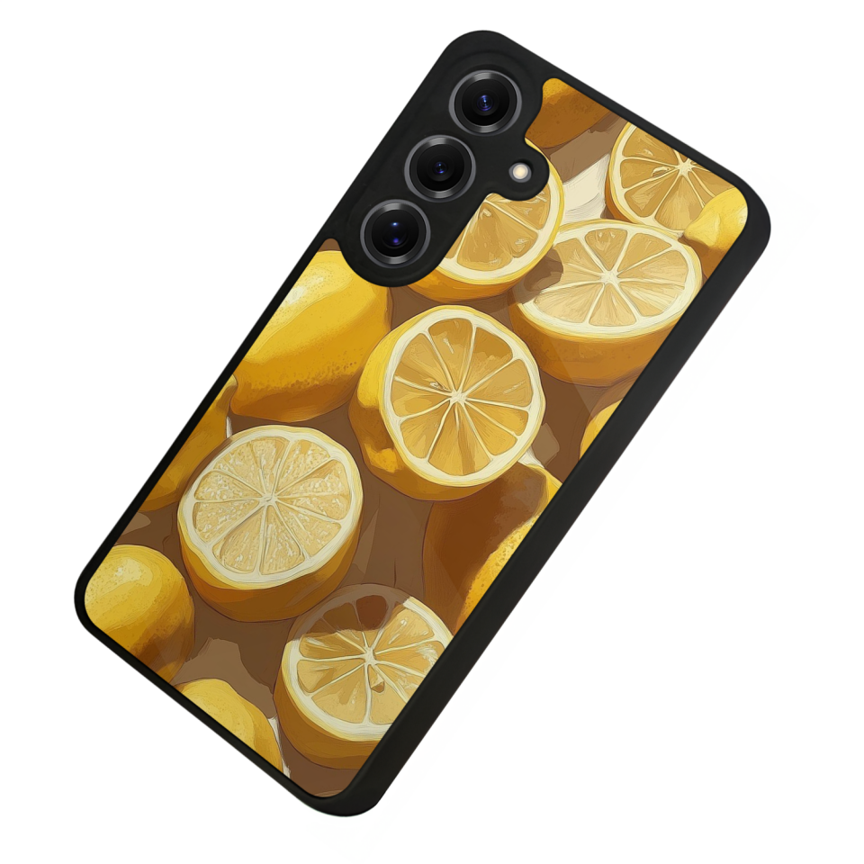 Samsung Galaxy S25 Uyumlu Limon Tasarımlı Glossy Premium Kılıf