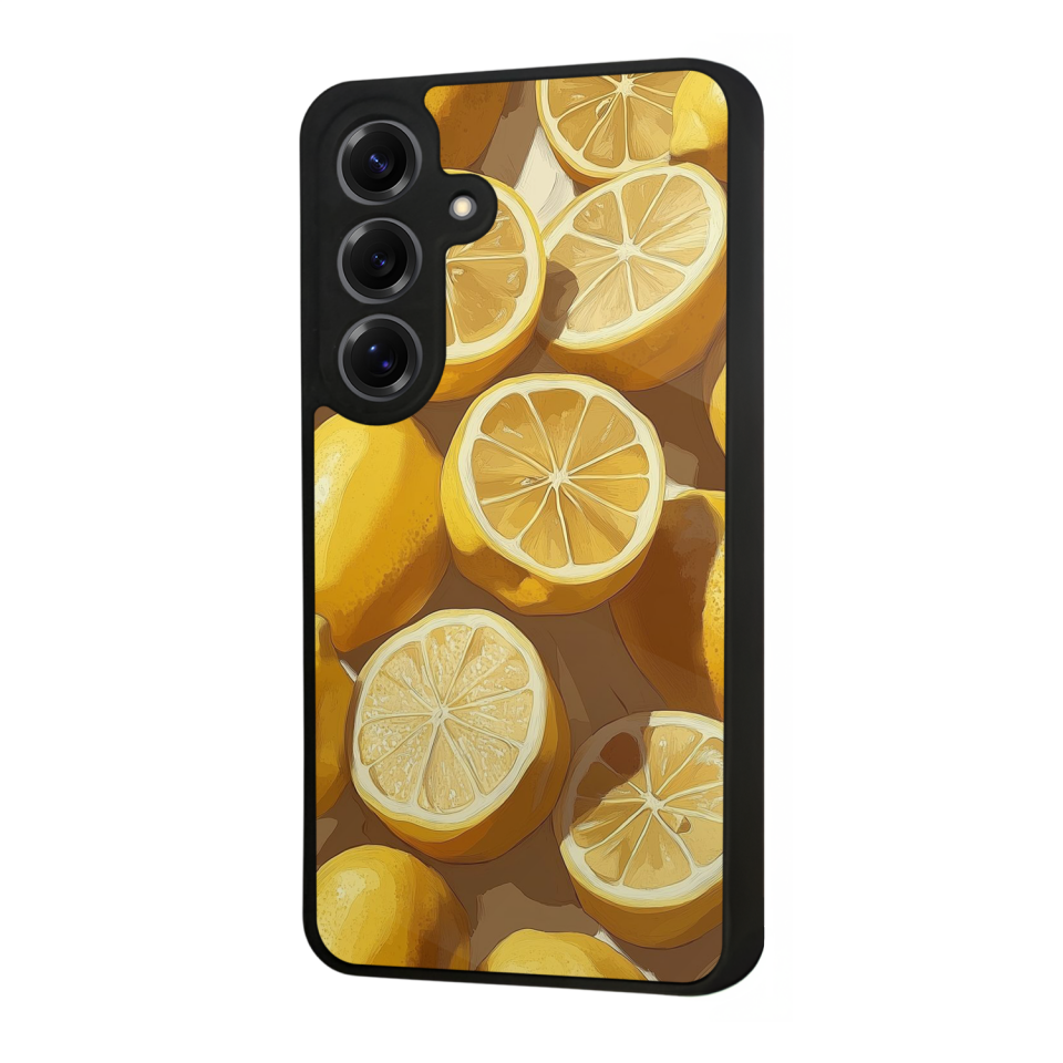 Samsung Galaxy S25 Uyumlu Limon Tasarımlı Glossy Premium Kılıf