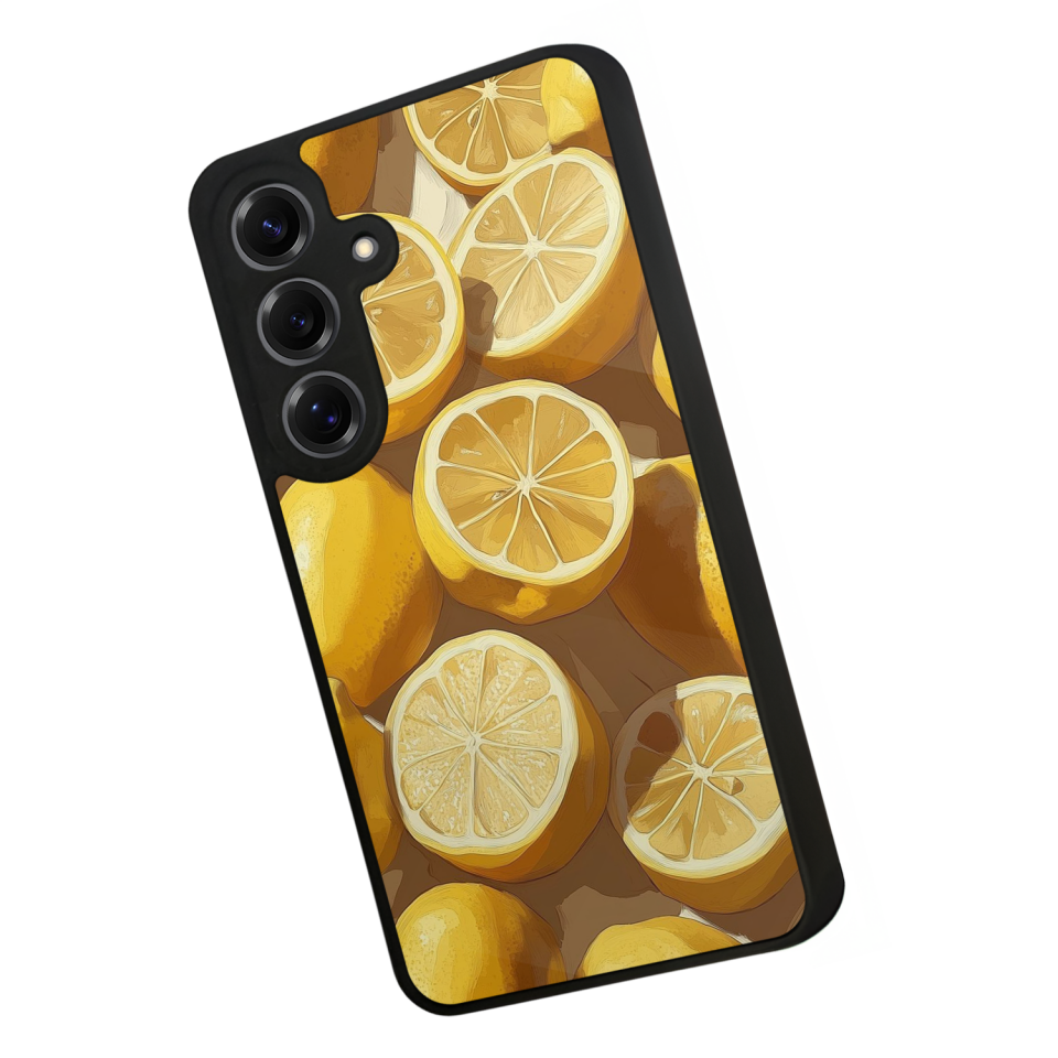 Samsung Galaxy S25 Uyumlu Limon Tasarımlı Glossy Premium Kılıf
