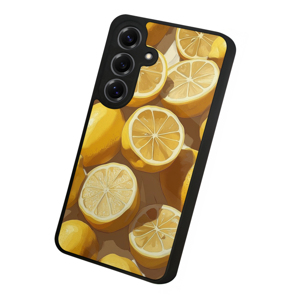 Samsung Galaxy S25 Uyumlu Limon Tasarımlı Glossy Premium Kılıf