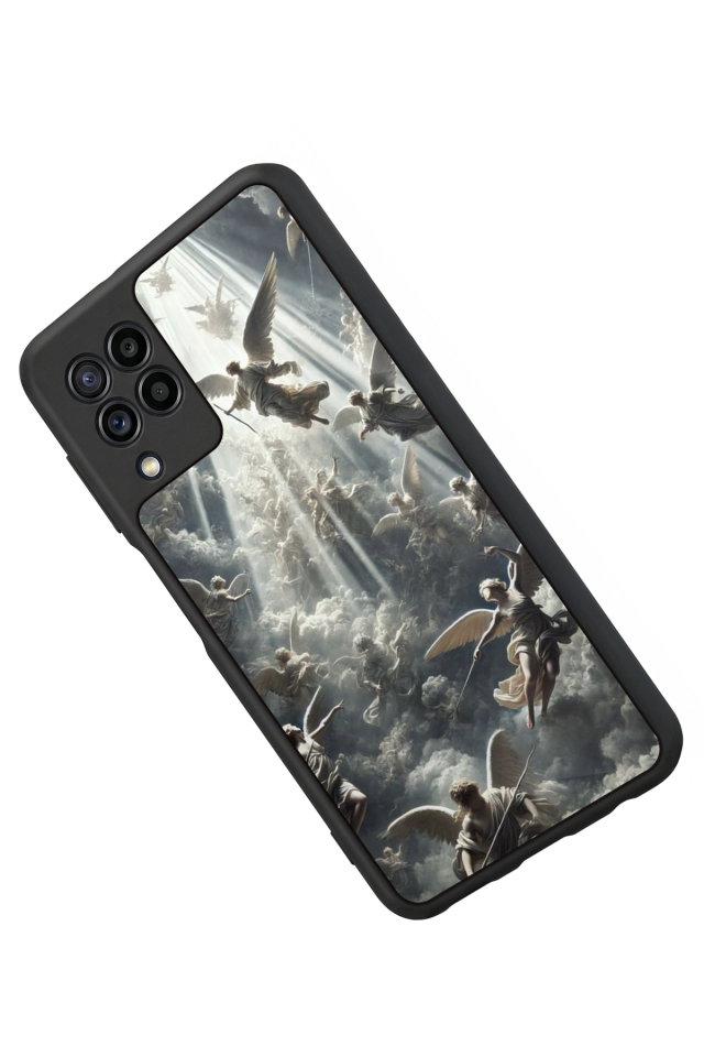 Samsung Galaxy M22 Uyumlu Melek Tasarımlı Glossy Premium Kılıf