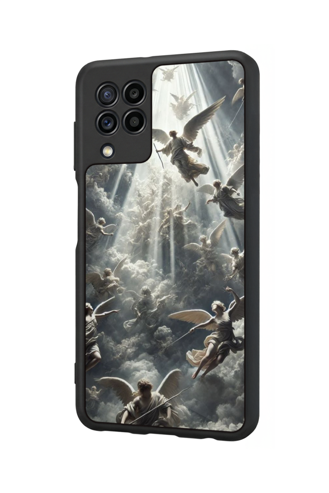 Samsung Galaxy M22 Uyumlu Melek Tasarımlı Glossy Premium Kılıf