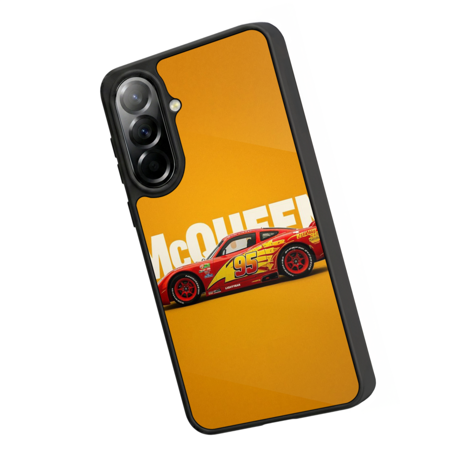 Samsung Galaxy A37 Uyumlu Şimsek McQueen Tasarımlı Glossy Premium Kılıf