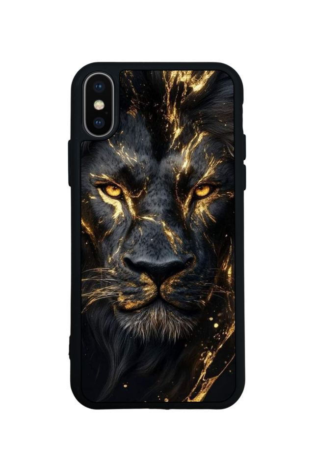 iPhone X/ XS Uyumlu Aslan Tasarımlı Glossy Premium Kılıf