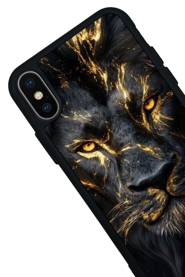 iPhone X/ XS Uyumlu Aslan Tasarımlı Glossy Premium Kılıf