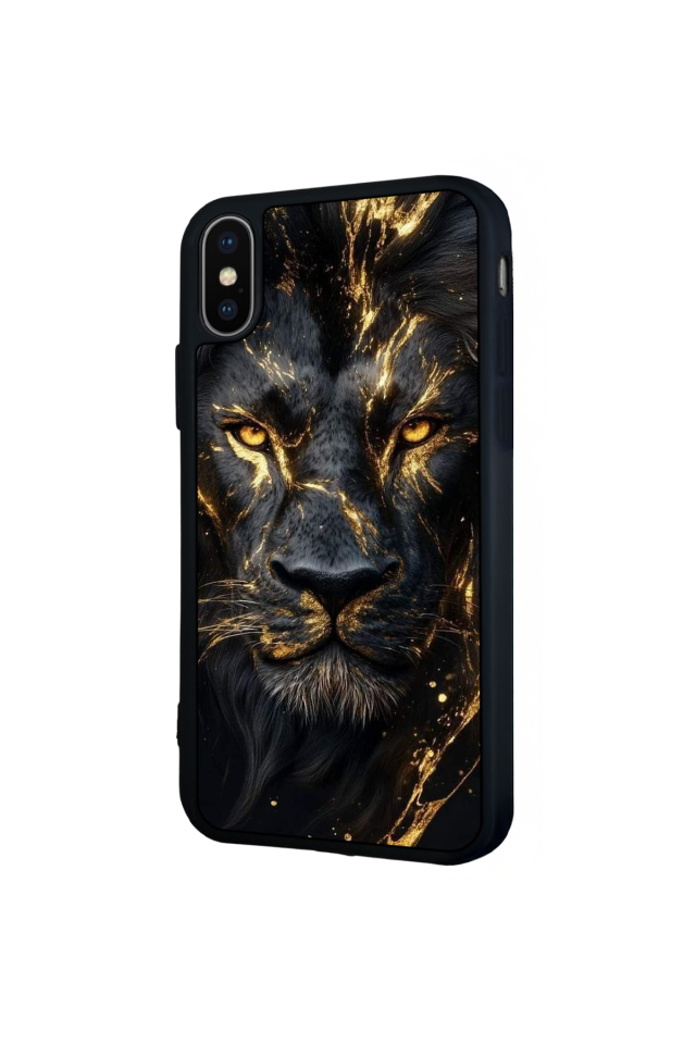 iPhone X/ XS Uyumlu Aslan Tasarımlı Glossy Premium Kılıf