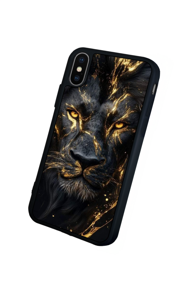 iPhone X/ XS Uyumlu Aslan Tasarımlı Glossy Premium Kılıf