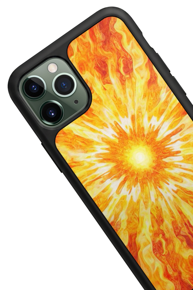 iPhone 11 Pro Uyumlu Güneş Tasarımlı Glossy Premium Kılıf