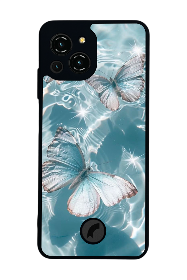 Reeder S23 Pro Max Uyumlu Kelebek Tasarımlı Glossy Premium Kılıf