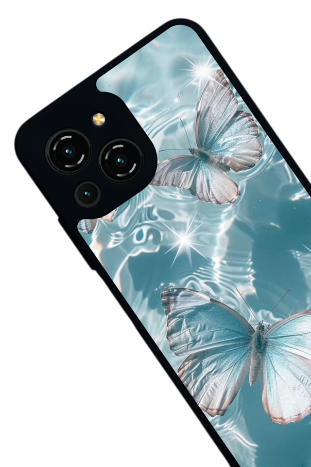 Reeder S23 Pro Max Uyumlu Kelebek Tasarımlı Glossy Premium Kılıf